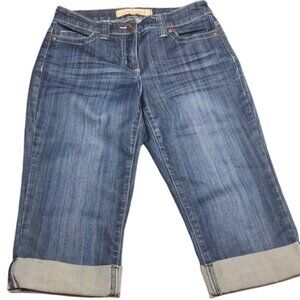 VINTAGE CONTRAST HIGH-RISE DENIM CAPRI JEANS  6/28x17 ⭐️